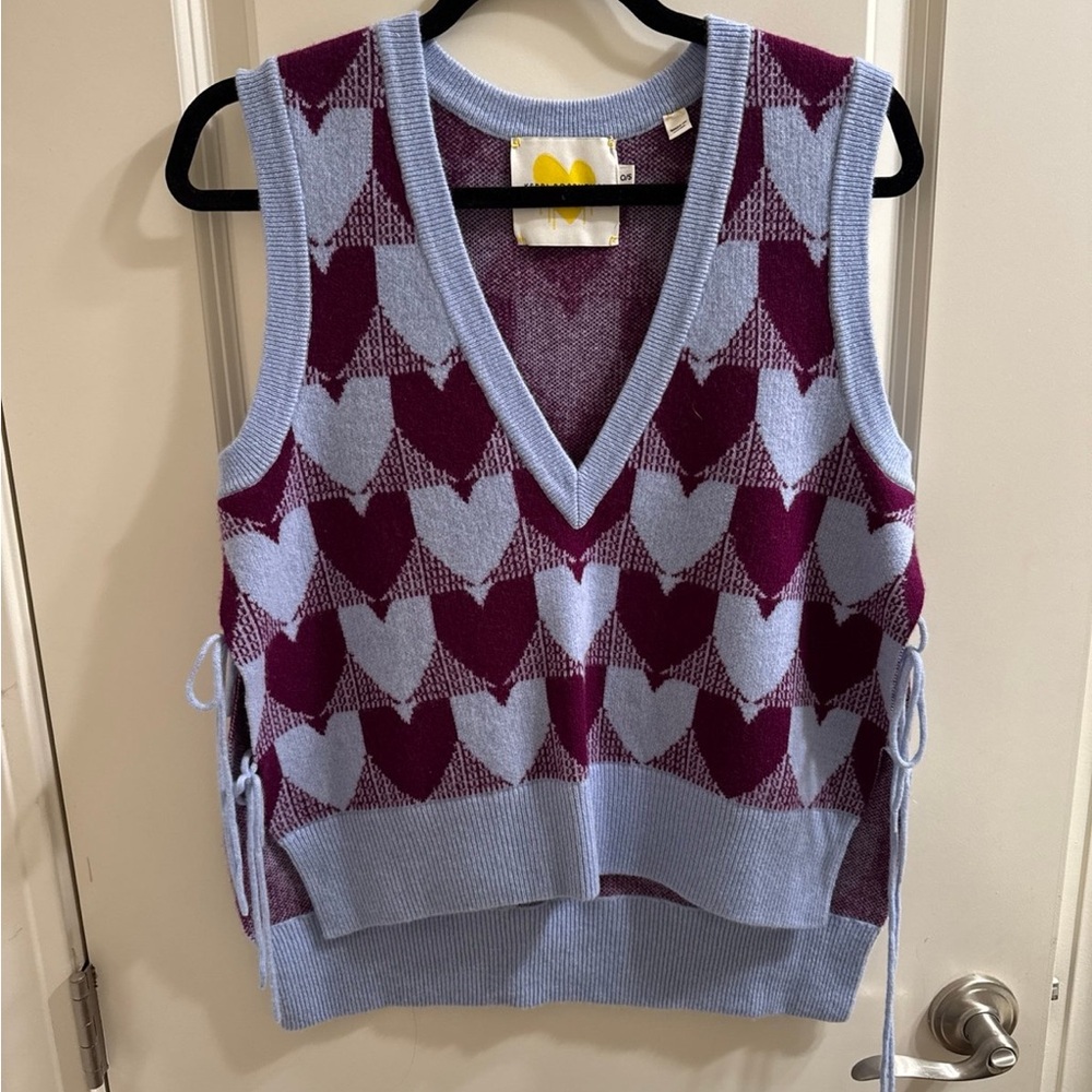 Kerri Rosenthal Purple and Light Blue Sweater Vest